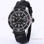 Swiss Grade 1 Copy JLC Master Compressor Diving Navy Seals Watch Black Leather Strap